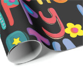 Schattige Happy Birthday Kleurrijk Pattern Cadeaupapier (Rol Hoek)