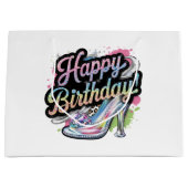 Schattige Happy Birthday Lady's Party Groot Cadeauzakje (Voorkant)