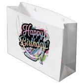 Schattige Happy Birthday Lady's Party Groot Cadeauzakje (Achterkant Gekanteld)