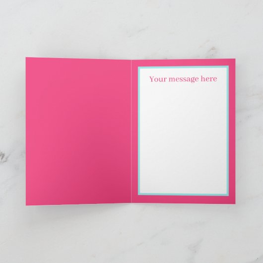 Schattige Happy Birthday meisje voeg bericht toe Kaart (Binnen)