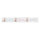 Schattige Happy Birthday Ribbon – Cartoon Verjaard Grosgrain Lint (Voorkant)