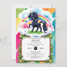 Schattige Happy Black Eenhoorn Verjaardag