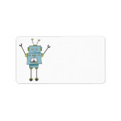 Schattige Happy Blue Robot Blank Etiket (Voorkant)