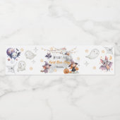 Schattige Happy Boo Ghost Halloween drankenlabel Waterfles Etiket (Enkel label)