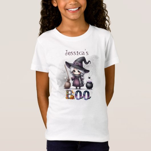 Schattige Happy Boo Ghost Halloween Kinder T-shirt (Voorkant)