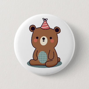 Schattige Happy Brown Party Beer Ronde Button 5,7 Cm