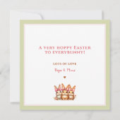 Schattige Happy Bunny Meisje Waterverf Pasen Kaart (Achterkant)