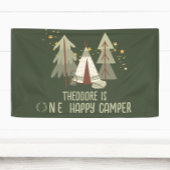Schattige Happy Camper Green Woodland Eerste Verja Spandoek