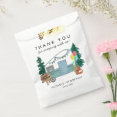 Schattige Happy Camper Van Trees Camping 1e Verjaa Bedankzakje (Gezegeld)