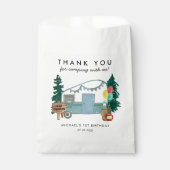 Schattige Happy Camper Van Trees Camping 1e Verjaa Bedankzakje (Voorkant)