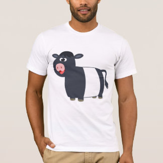 Schattige Happy Cartoon Belted Galloway Koe T-shir T-shirt
