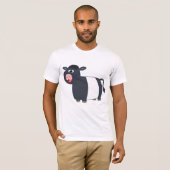 Schattige Happy Cartoon Belted Galloway Koe T-shir T-shirt (Voorkant volledig)