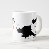 Schattige Happy Cartoon Border Collie Jumbo Mok (Voorkant rechts)