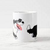 Schattige Happy Cartoon Border Collie Jumbo Mok (Voorkant)