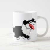 Schattige Happy Cartoon Border Collie Jumbo Mok (Rechts)