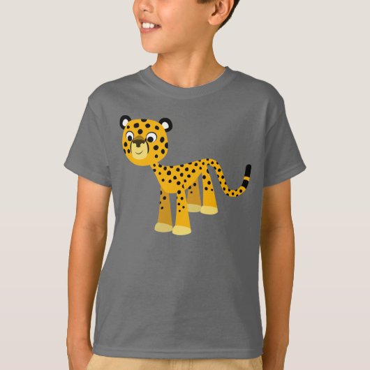 Schattige Happy Cartoon Cheetah Kinderen T-shirt (Voorkant)