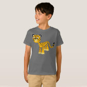 Schattige Happy Cartoon Cheetah Kinderen T-shirt (Voorkant volledig)