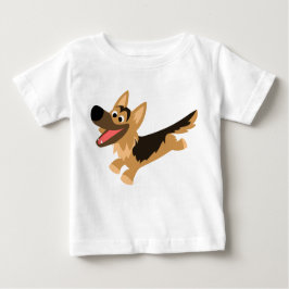 Schattige Happy Cartoon Duits Herder Baby T-shirt