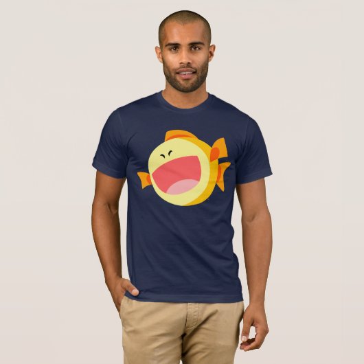Schattige Happy Cartoon Fish T-shirt (Voorkant volledig)