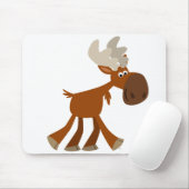 Schattige Happy Cartoon Moose Mousepad Muismat (Met muis)