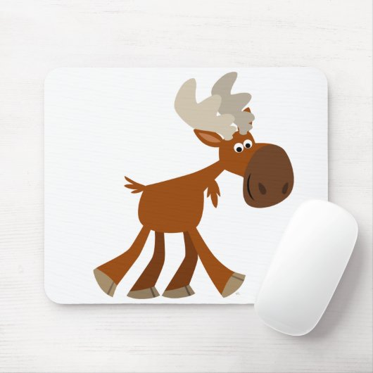 Schattige Happy Cartoon Moose Mousepad Muismat (Met muis)