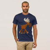Schattige Happy Cartoon Moose T-shirt (Voorkant volledig)