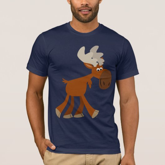 Schattige Happy Cartoon Moose T-shirt (Voorkant)