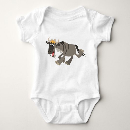 Schattige Happy Cartoon Wildebeest Baby Romper (Voorkant)