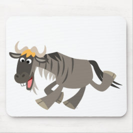 Schattige Happy Cartoon Wildebeest Mousepad Muismat