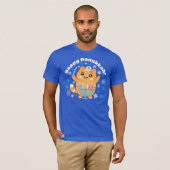 Schattige Happy Chanoeka, Hanucat Menorah T-shirt (Voorkant volledig)