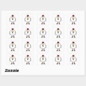 Schattige Happy Chicken Square Vierkante Sticker (Vel)