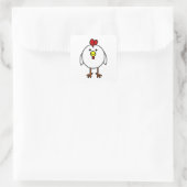 Schattige Happy Chicken Square Vierkante Sticker (Tas)