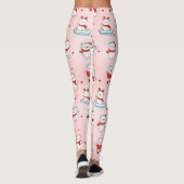 Schattige Happy Christmas Polar Beer Naadloos Patr Leggings (Achterkant)
