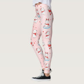 Schattige Happy Christmas Polar Beer Naadloos Patr Leggings (Links)
