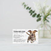 Schattige Happy Dog Running Visitekaartje (Staand voorkant)