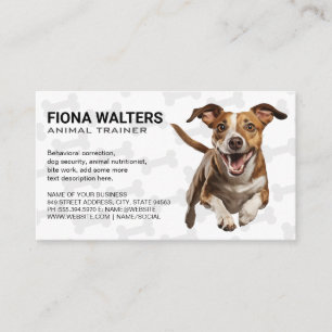 Schattige Happy Dog Running Visitekaartje