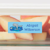 Schattige Happy Dolphins cartoon gepersonaliseerd Labels (Aangebracht)