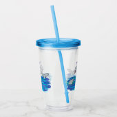 Schattige happy dolphins cartoon illustratie acryl drinkbeker (Links)