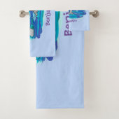 Schattige happy dolphins cartoon illustratie bad handdoek (Insitu)
