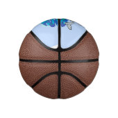 Schattige happy dolphins cartoon illustratie basketbal (Rechts)