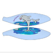 Schattige happy dolphins cartoon illustratie basketbal (Panelen)