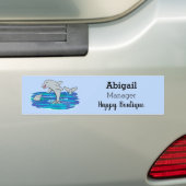 Schattige happy dolphins cartoon illustratie bumpersticker (Op auto)