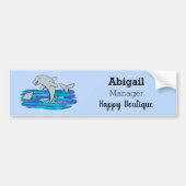 Schattige happy dolphins cartoon illustratie bumpersticker (Voorkant)