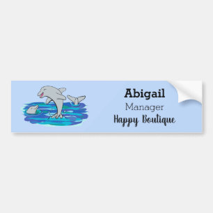 Schattige happy dolphins cartoon illustratie bumpersticker