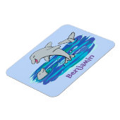 Schattige happy dolphins cartoon illustratie magneet (Linkerzijde)