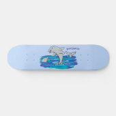Schattige happy dolphins cartoon illustratie persoonlijk skateboard (Horizontaal)