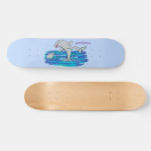 Schattige happy dolphins cartoon illustratie persoonlijk skateboard (Horizontaal)
