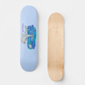 Schattige happy dolphins cartoon illustratie persoonlijk skateboard (Voorkant)