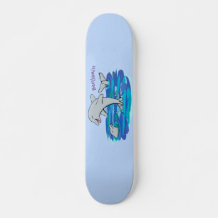 Schattige happy dolphins cartoon illustratie persoonlijk skateboard