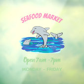 Schattige happy dolphins cartoon illustratie raamsticker (Vel 3)